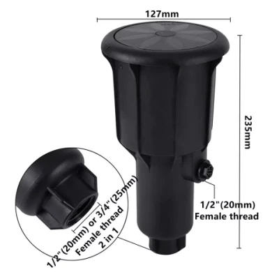  1/2&quot; rosca hembra de 3/4 de pulgada de rociadores de riego de césped giratoria ajustable emergente de rociadores de Metro