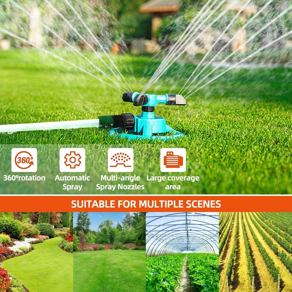 Garden Lawn Sprinkler Head Household 360 Automatic Rotating Agricultural Plastic Roof Cooling Sprinkler Spray Head