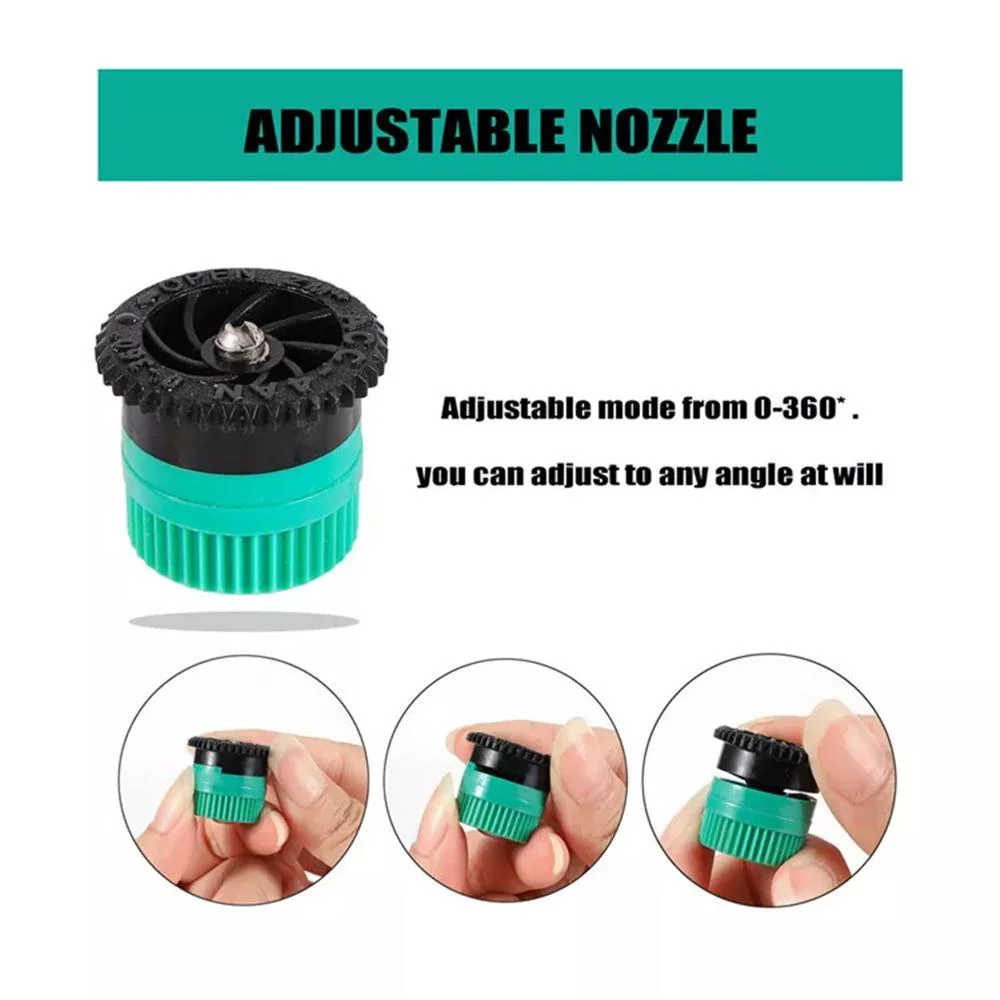 1/2 Inch Micro Atomization Scattering Nozzle 0~360 Degree Adjustable Garden Lawn Irrigation Nozzles for Pop up Sprinkler