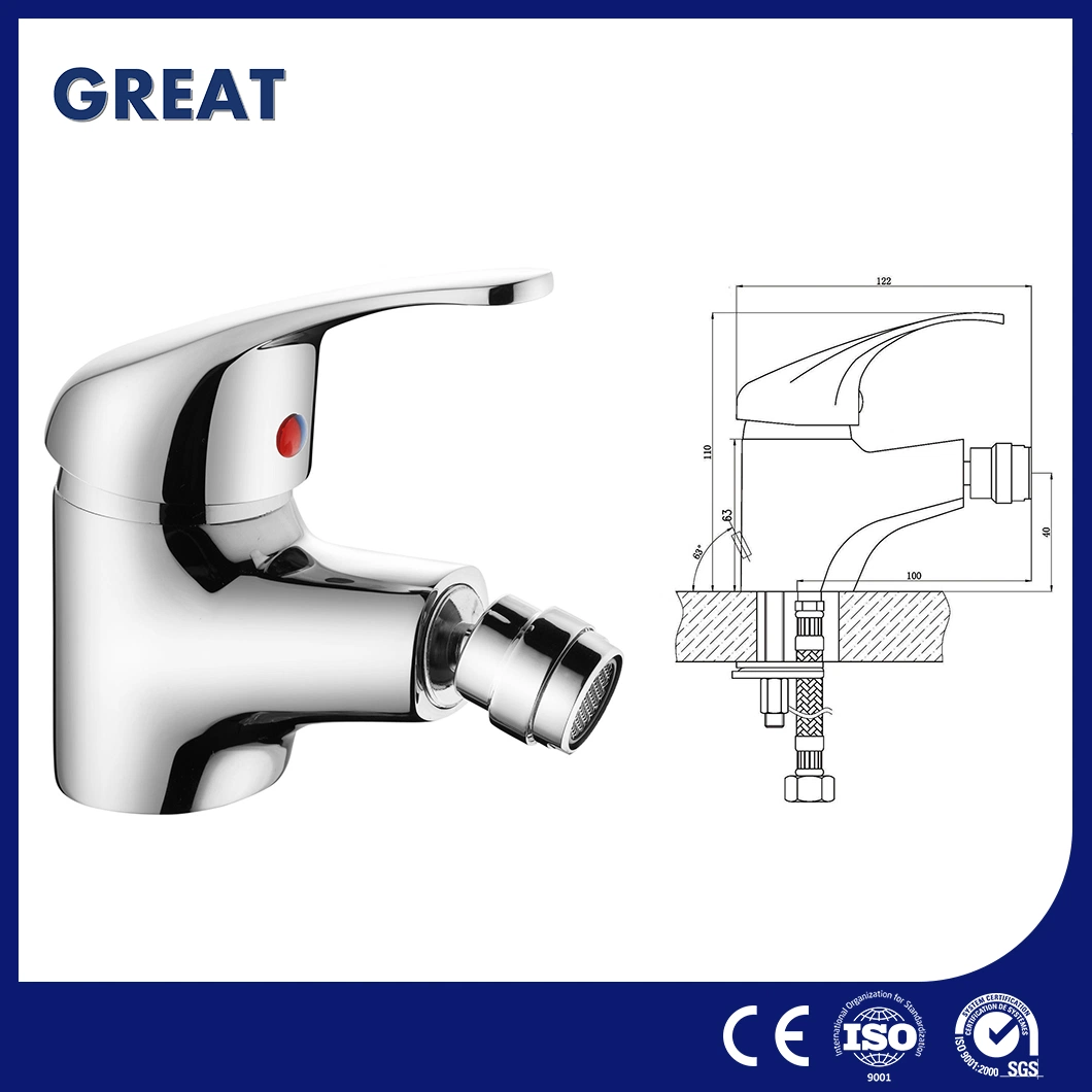 Great Matte Black Bidet Shower Faucet Suppliers Brass Bidet Faucets Gl21107A81 Chrome Single Lever Bidet Faucet China Simple Design Bidet Handheld Water Sprayer