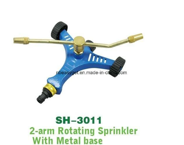 3-Arm Rotary Sprinkler for Lawn Watering, Metal Wheel Base Esg10096