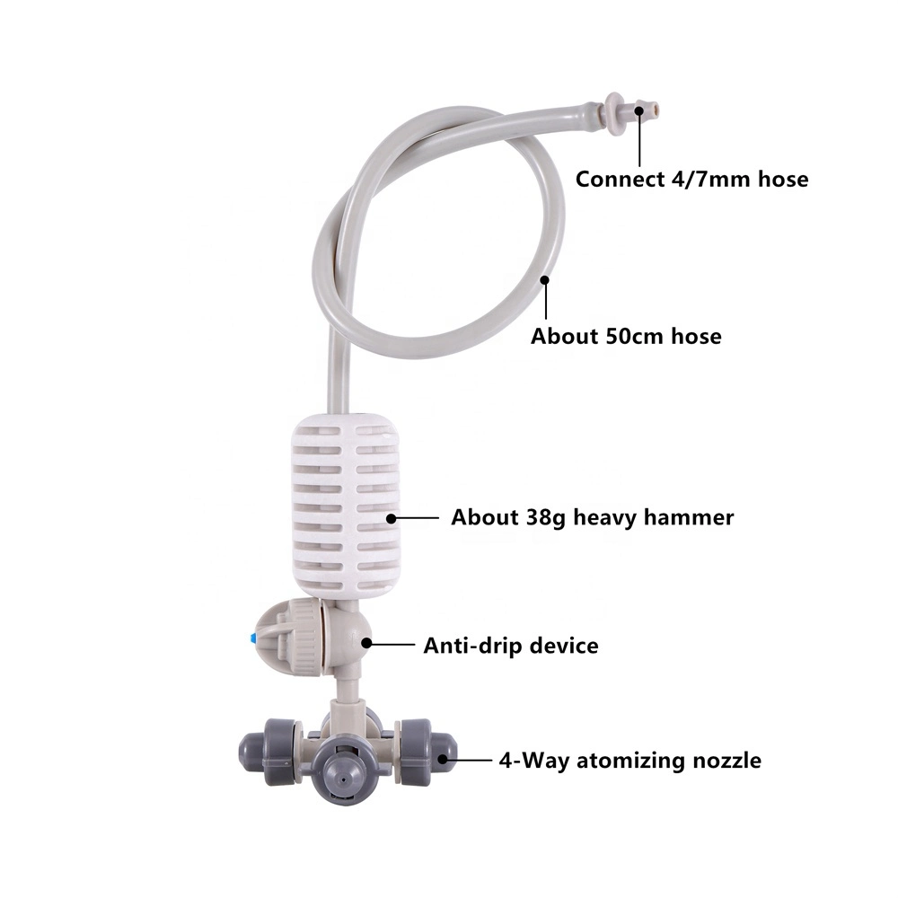 4 Way Fogger Sprayer Nozzle Set Micro Misting Sprinkler System for Garden Irrigation Watering Cooling
