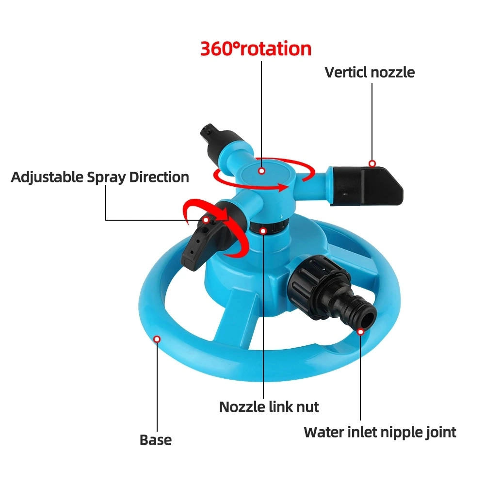 Garden Lawn Sprinkler Head Household 360 Automatic Rotating Agricultural Plastic Roof Cooling Sprinkler Spray Head