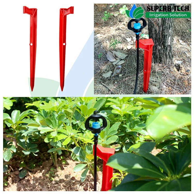 Red Plastic Clip Stake for Micro Sprinkler Garden Lawn Irrigation Accessory