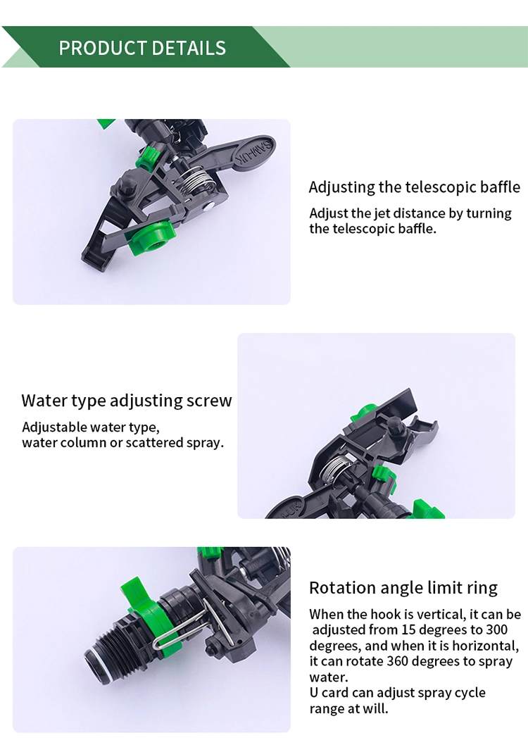 360 Degree Rotatable Single Double Hole Adjustable Garden Water Pop up Sprinkler Irrigation System Sprinkler Equipment for Lwan