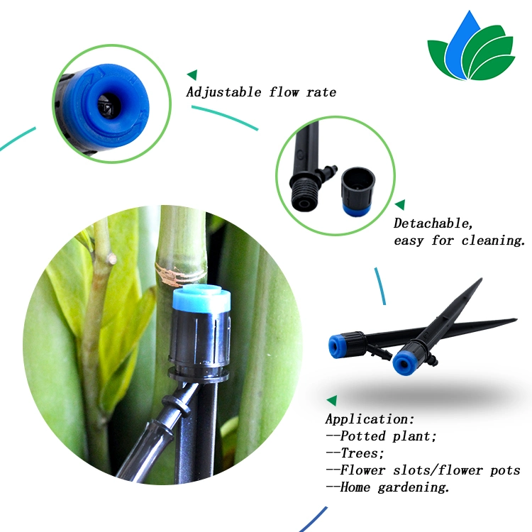 21cm Adjustable Bubbler Dripper with Stake 360 Degree Garden Plants Irrigation Sprayer