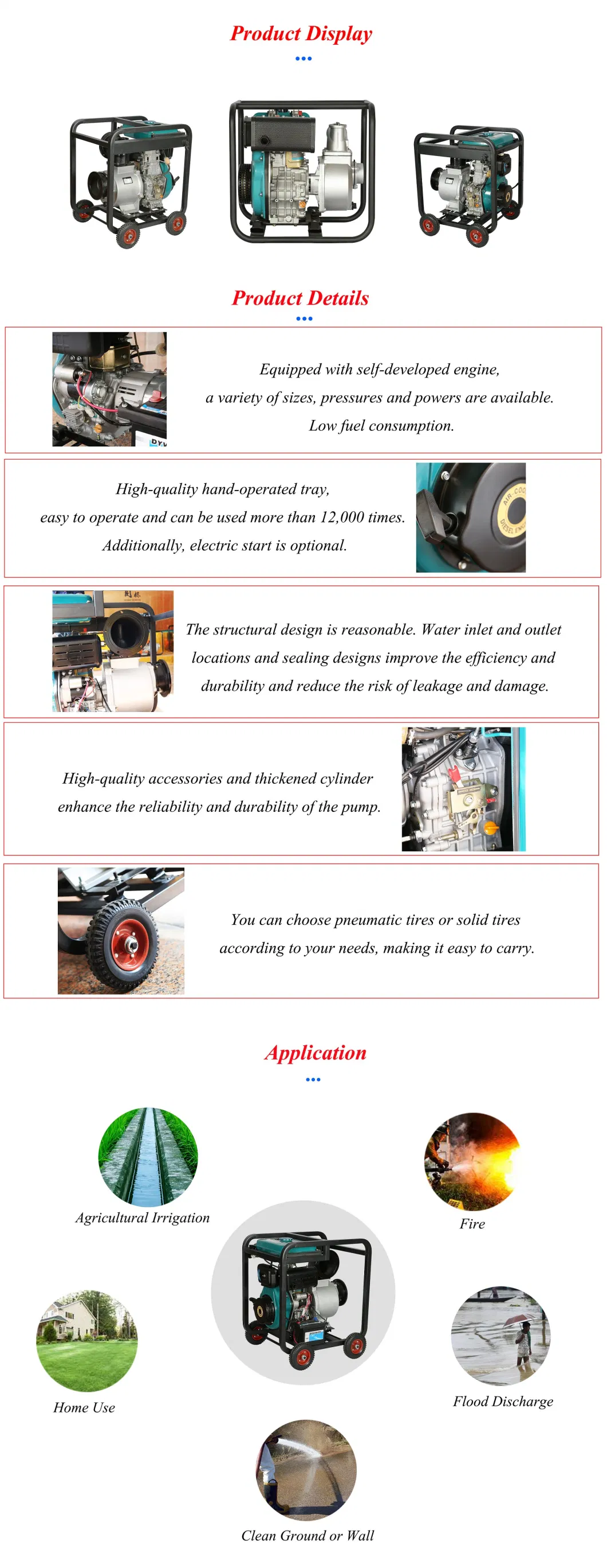 Air Cooled 3 Inch Water Pump with Diesel Powered for Farmland Irrigation