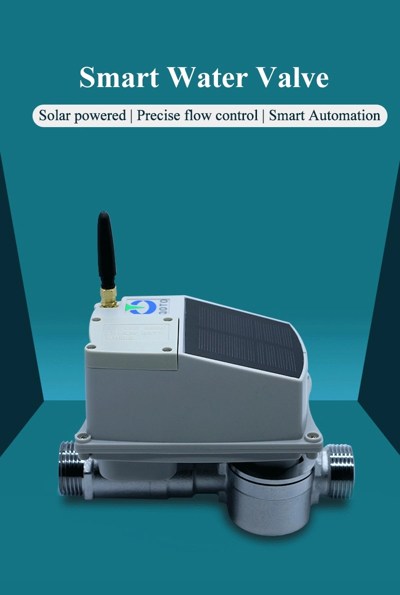 Solar Powered Built in Water Flow Meter Smart Water Valve with Lora Communication