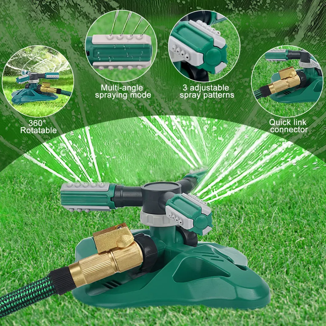 New Design Automatic 360 Degree Rotating Irrigation Grass Hose Yard Garden Sprinkler