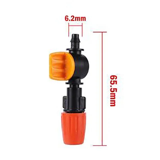 Adjustable Misting Nozzle Sprinkler with Locked Tee Barbed Mini Valve Connector Irrigation Cooling Fog Sprayer Nozzle