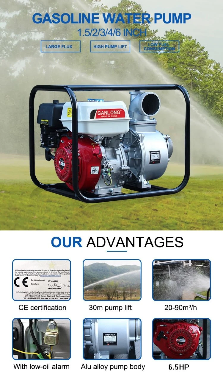 3inch Air Cooled 196cc Gx200 Petrol Engine Suction Electric Gasoline Centrifugal Water Pump for Irrigation with Cheap Price