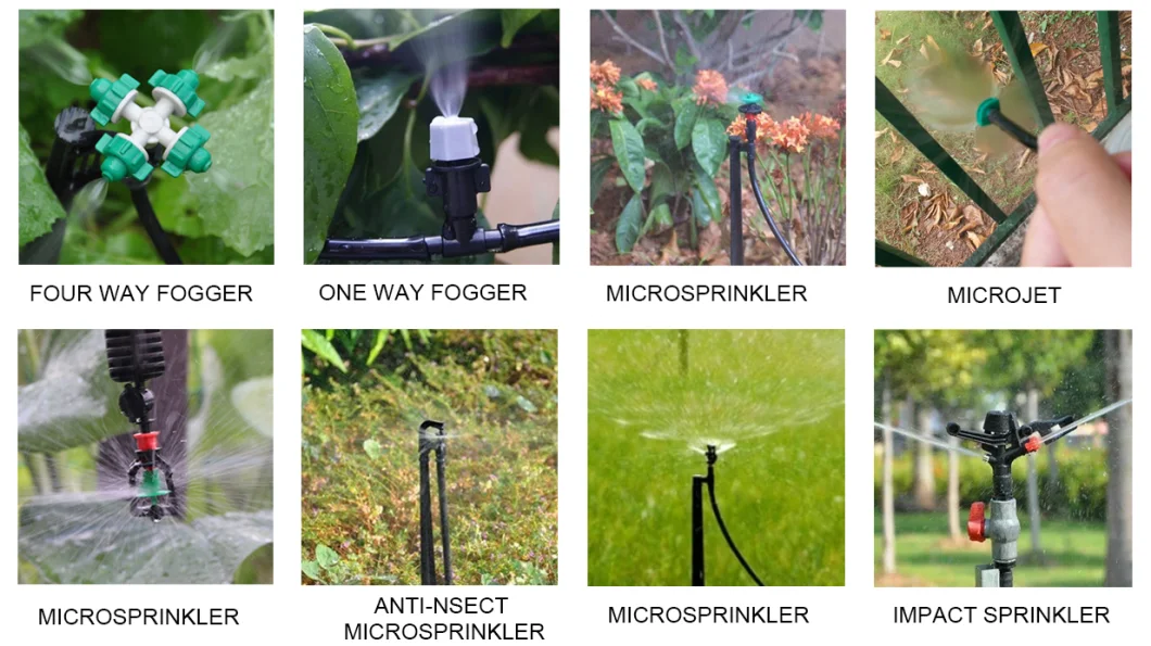 Greenhouse Drip Irrigation Pipes and Mini Fog Sprinkler Nozzle Sprayer and Microjet