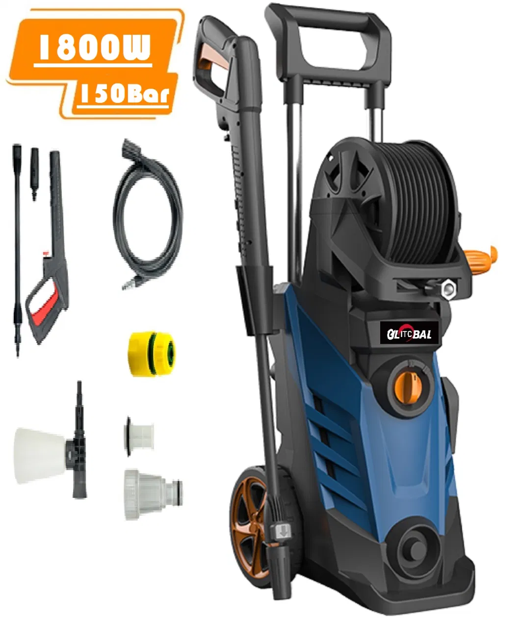 1800W Electric High Pressure Washer with Hose Reel Power Tool