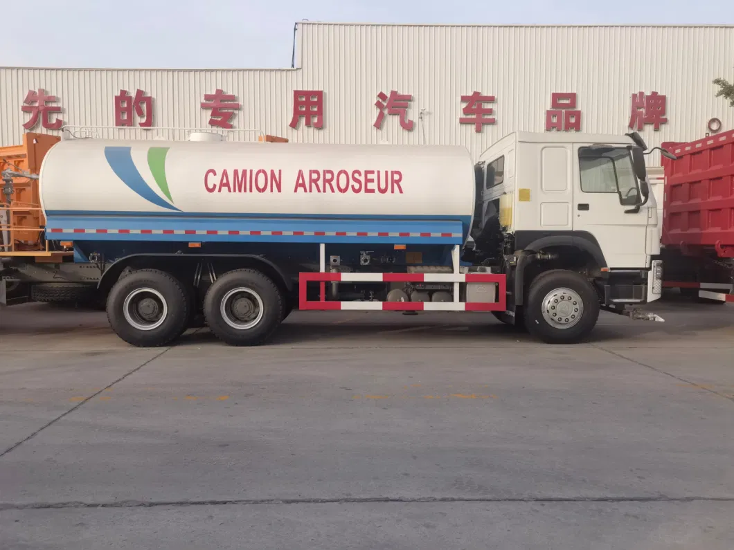 HOWO 20cbm 20000L Customized Heavy Street Water Bowser Tank Truck Road Cleaning Green Sprinkler Truck