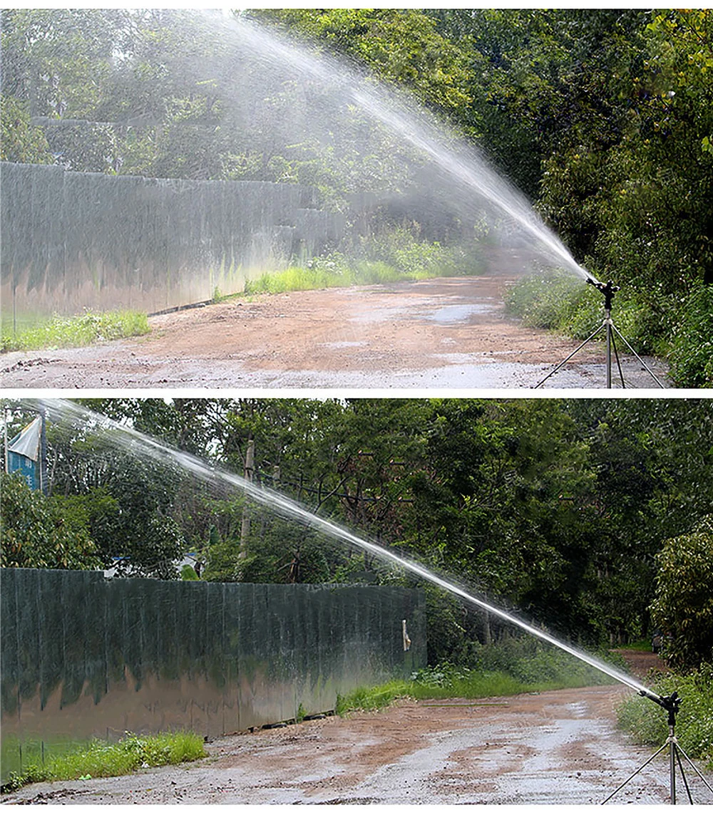 Plastic 1.5 Inch Female Thread Impact Sprinkler Adjustable Farmland Lawn Irrigation Rain Gun