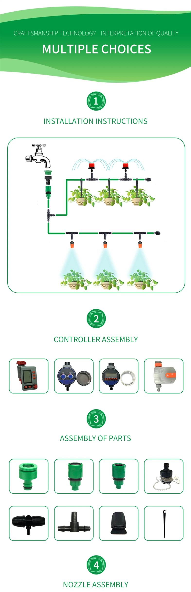 Micro Sprinkler Automatic Irrigation Kit for Container and Garden Drip