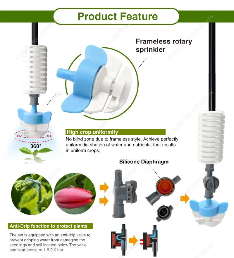Sprinkler Adjustable Irrigation System Agricultural Sprinkler 1/2 Inch Spray Nozzle Head 0-360 Degree Pop up Sprinkler