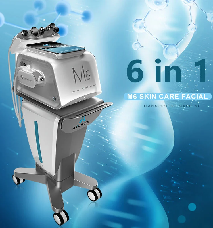 M6 New Design 6 in 1 Hydrogen Oxygen Facial Machine Plasma Acne Removal Multifunction Water Jet Peel Cleanser Pore Clean Micro Bubbles Sprayer