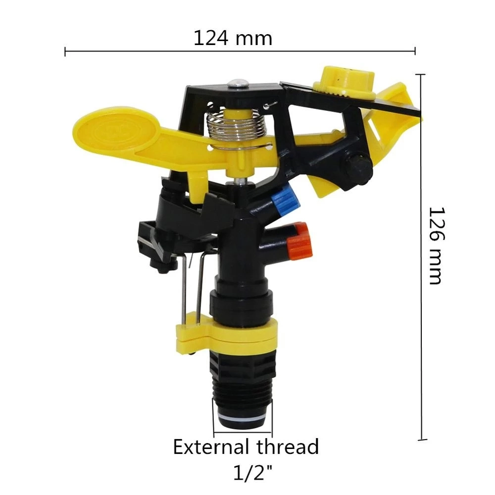 360 Degree Rotating Jet Sprinklers Double Outlet Rocker Nozzles 1/2&quot; Male Thread Garden Agriculture Irrigation Sprinklers