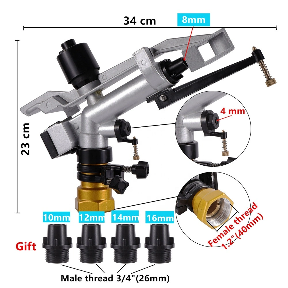 1.2 Inch Big Rain Gun for Agriculture Irrigation System Long Distance Watering Irrigation Sprinkler Rain Gun