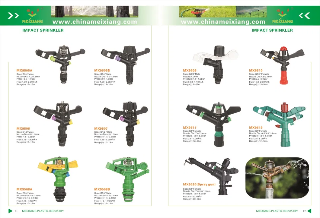 G 1&prime;&prime; Agriculture Irrigation Sprinkler Garden Irrigation Sprinkler (3 Nozzle)