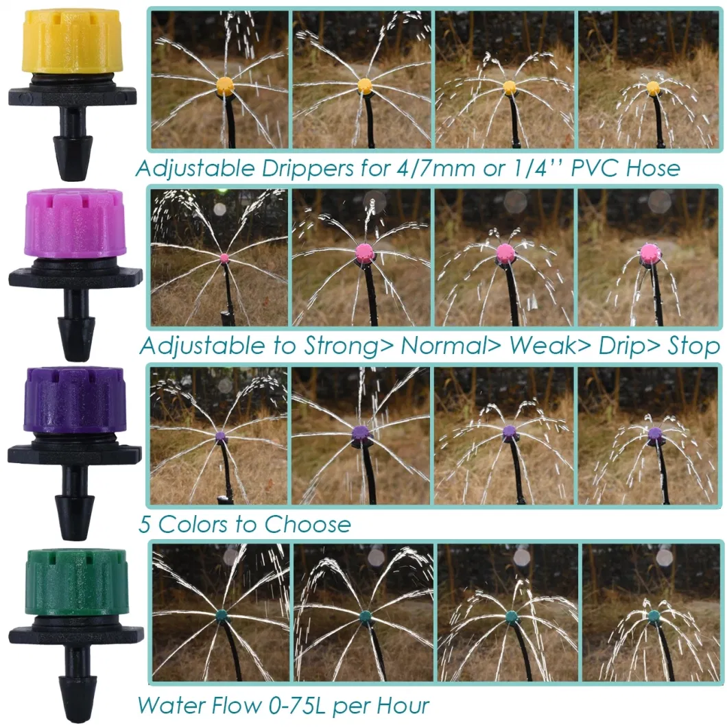 30-1000PCS 4/7mm Garden Irrigation Nozzle Adjustable Dripper Watering Sprinkler Emitter Micro Drip Balcony Yard Greenhouse