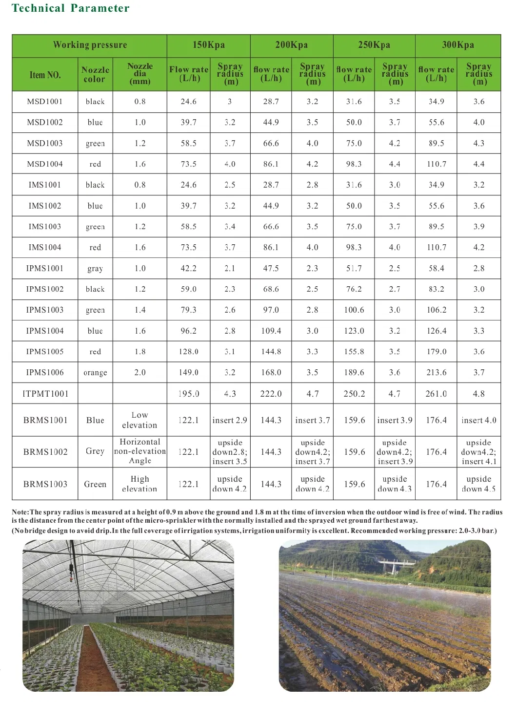 Durable Bridgeless Rotary Micro Sprinkler for Greenhouse Irrigation