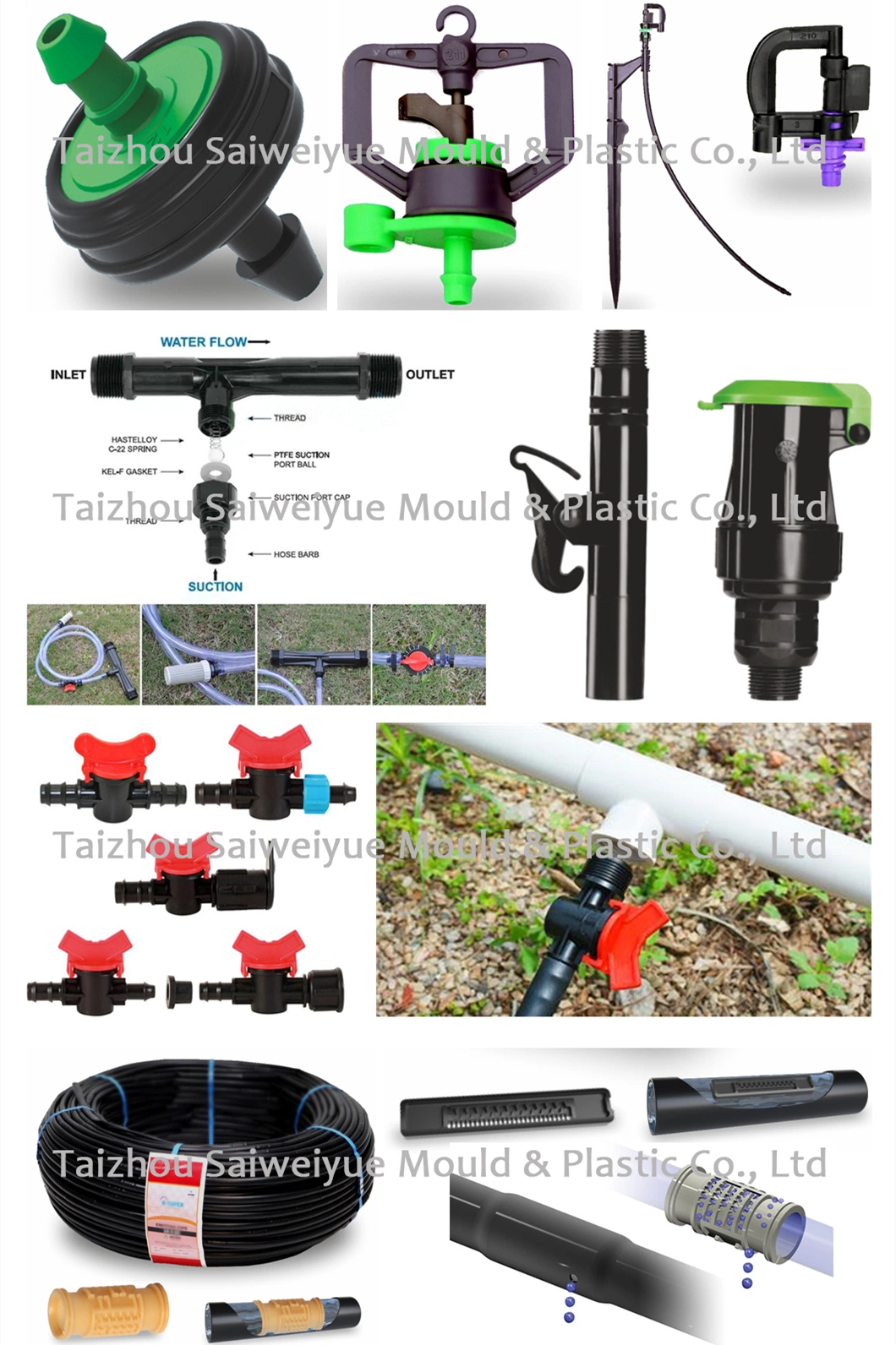 Undulating Terrain Micro Irrigation Jet Sprayers Water Uniform Distribution Plastic Injection Mould