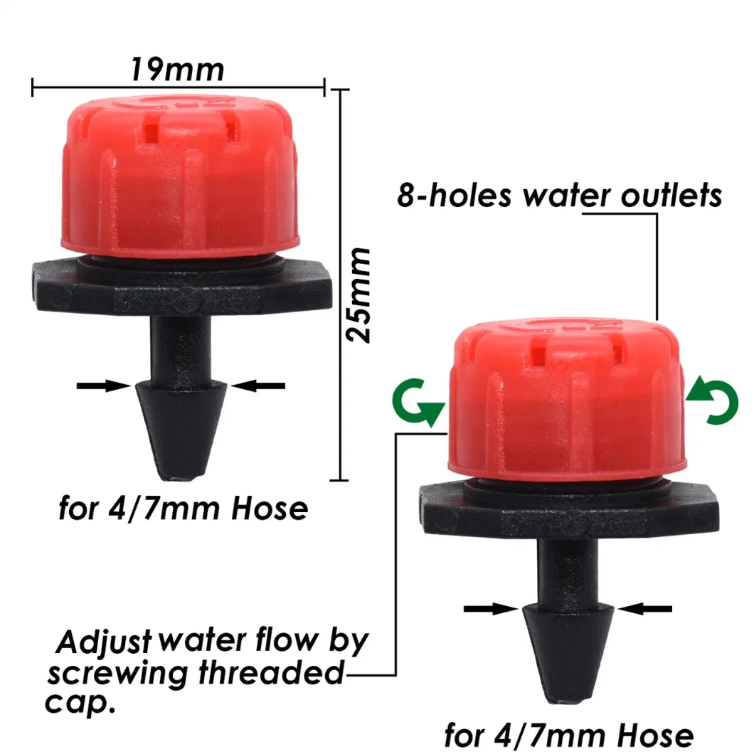 30-1000PCS 4/7mm Garden Irrigation Nozzle Adjustable Dripper Watering Sprinkler Emitter Micro Drip Balcony Yard Greenhouse