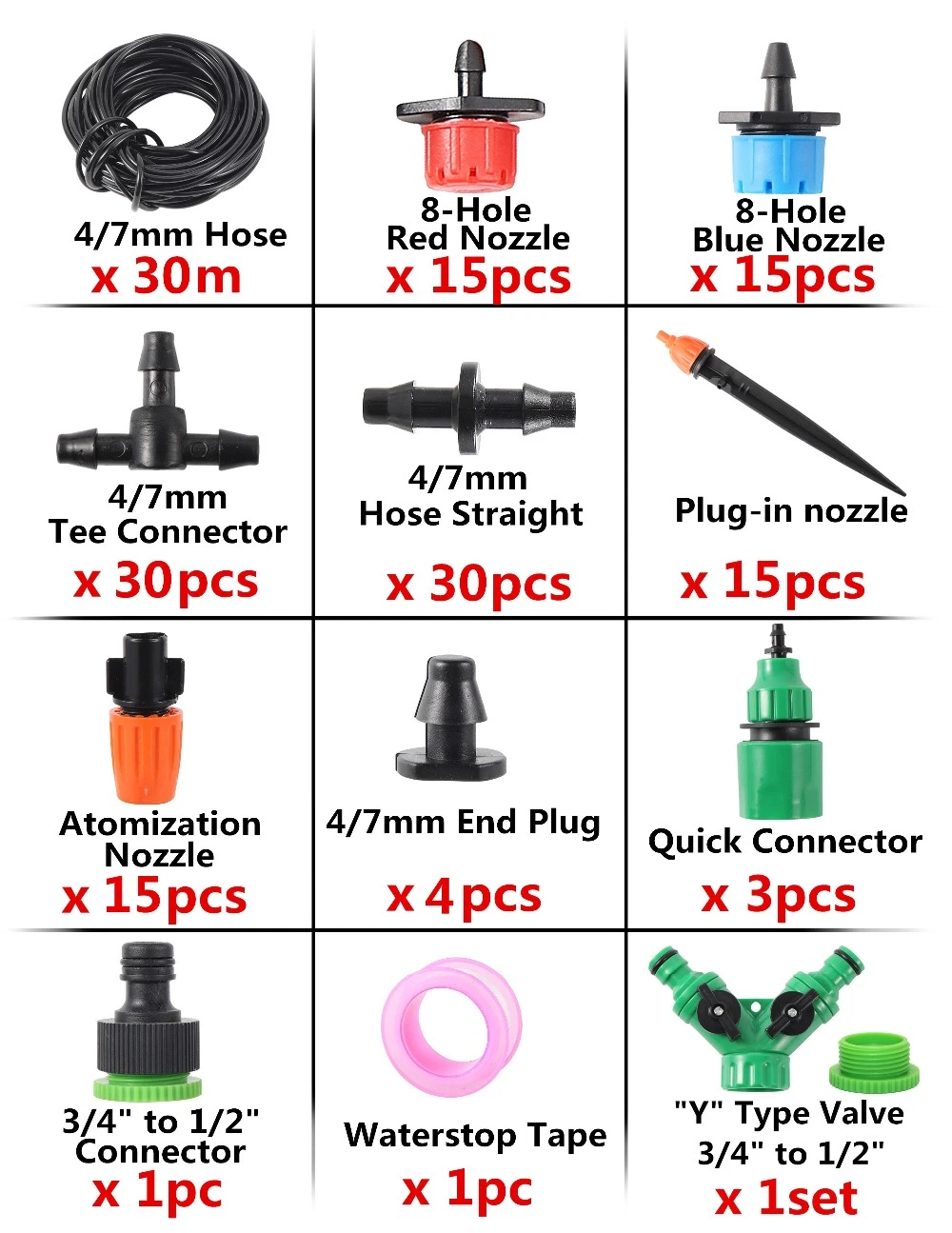 DIY 5/10/15/20/25/30/40m Automatic Micro Drip Atomization Irrigation System Garden Irrigation Spray Self Watering Kit