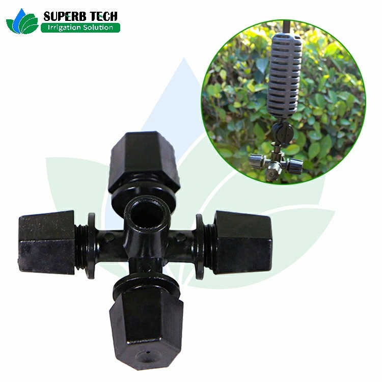 Greenhouse Irrigation System Micro Watering Plastic Four Outlet Fogger Sprayer