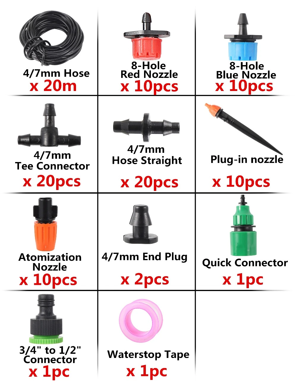 DIY 5/10/15/20/25/30/40m Automatic Micro Drip Atomization Irrigation System Garden Irrigation Spray Self Watering Kit