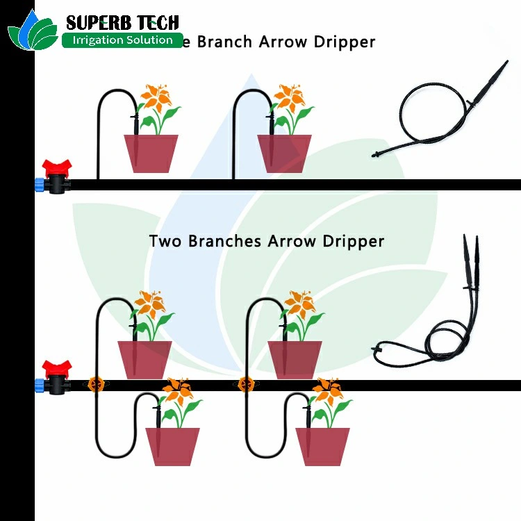 Two Branches Straight Arrow Dripper for Micro Drip Irrigation System