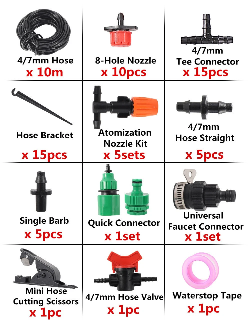 Garden Micro Irrigation System Automatic Misting Nozzle Drip Watering Kit for Greenhouse Agriculture Planting