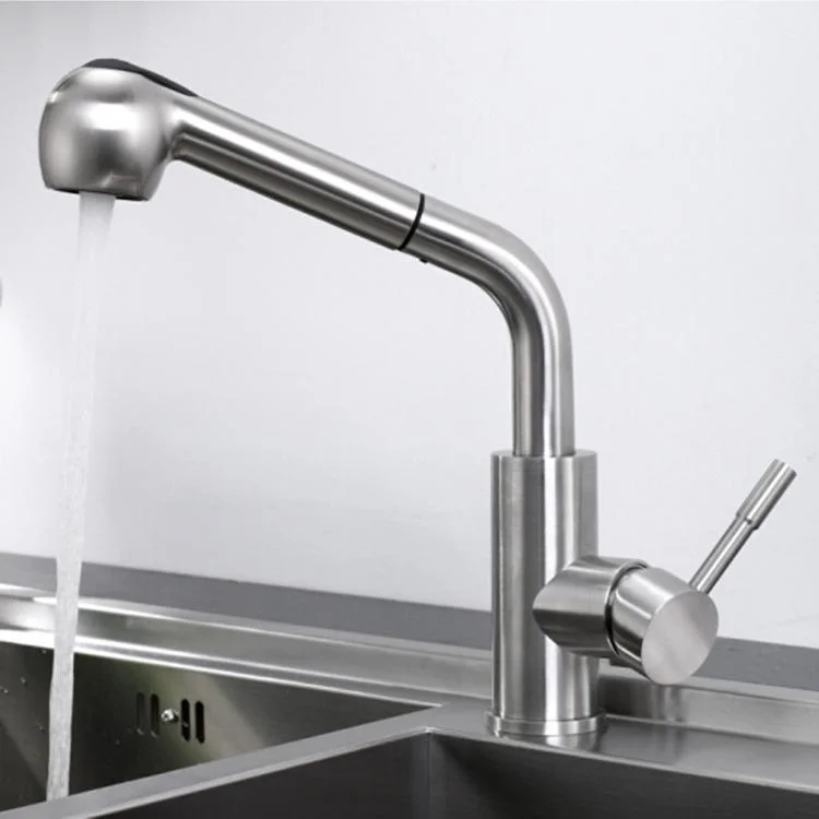 Brushed Nickel Kitchen Faucet with Pull out Sprayer