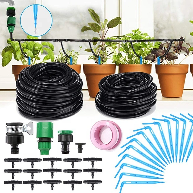 Garden Potted Plants Drip Irrigation System, Water Micro Flow Dropper Irrigation Kit