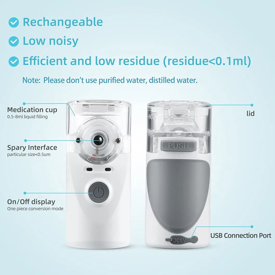 Net Inhaler Atomizer Handheld Portable Breathing Nebulizer Ultrasonic Micro for Children