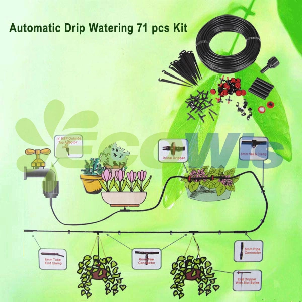 Water Hose Drip Line Irrigation System Kit (HT5071)