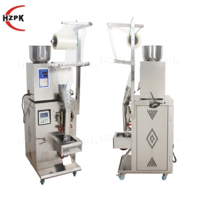 Hzpk Vertical Automatic Small Paper Tea Bag Plastic Food Salt Granule Sachet Multi-Function Weighing and Packaging Machines for Small Business