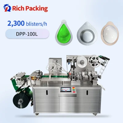  Dpp Automatic Liquid Blister Packing Machine for Packaging Astringent Lotion Soybean Paste Salad Dressing Marmalade Concealer