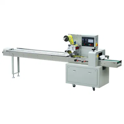 PLC Control Date Ball Protein Bar Automatic Horizontal Wrapper Pillow Packing Machine Cookie Cake Flow Wrapping Machine