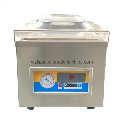  Hot Sale Automatic 100% Vacuum Table Top Mini Home &amp; Kitchen Tea Meat Dry Food Fruit One Chamber Full Vacuum Packing Machine