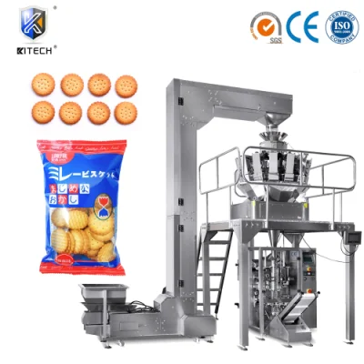  Multi-Head Weighing Snack Pouch Automatic Vffs Muffins Cookies Popcorn Rice Cheese Form Fill Seal Wrapping Flow Packaging Packing Filling Sealing Machine