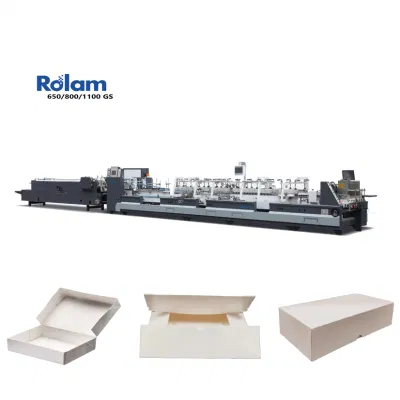  Automatic Paper Cake Pizza Food Packaging Carton Boxes Bag Folder Gluer/ Coffee Cup Sleeve Folding Gluing Pasting Die Cutting Labeling Forming Making Machine