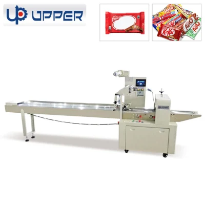 Fully Automatic Reciprocating Bread and Steamed Bread Bagging Machine with Tray for Quick-Frozen Dumplings Packaging Pillow Type Food Packaging Machine