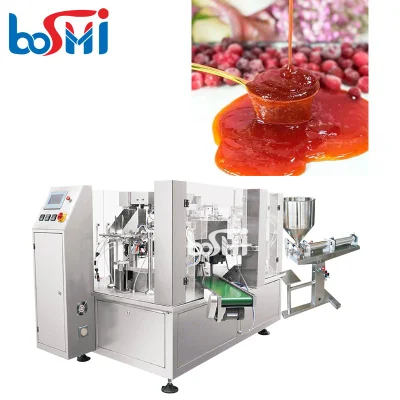  Premade Bag Packing Machine Honey Filling Sauce Rotary Packaging Sealing Fruit Juice Tomato Paste Pouch Liquid Doypack Packing Machine