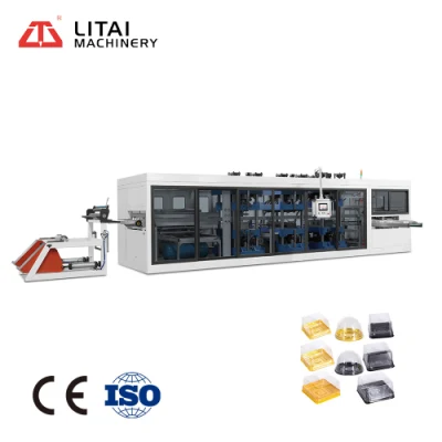  Disposable Multi Function Glass Takeaway Pizza Fast Food Box Vacuum Forming Production Line Lunch Container Making Machine PLC