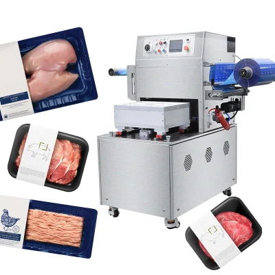  Hvt-450m/2 Hualian Manufacturer Automatic Food Tray Vacuum Packaging Packing Machine