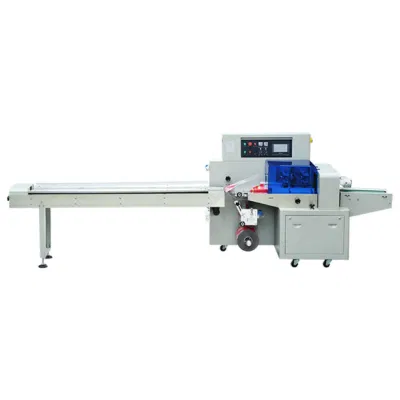 PLC Control Date Ball Protein Bar Automatic Horizontal Wrapper Pillow Packing Machine Cookie Cake Flow Wrapping Machine