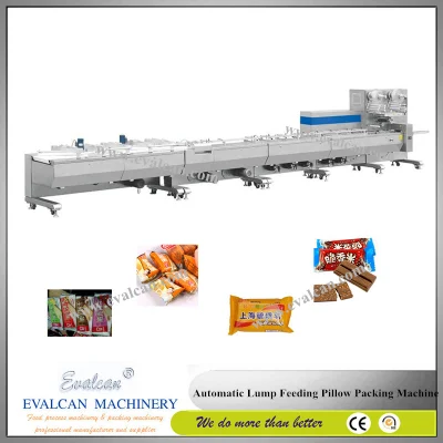  Pillow Type Packaging Swiss Roll, Mooncake, Dorayaki, Cracker, Rice Bar, French Bread, Buns Packing Machine